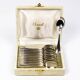 Christofle – 12 silver-plated coffee spoons Spatours in their case