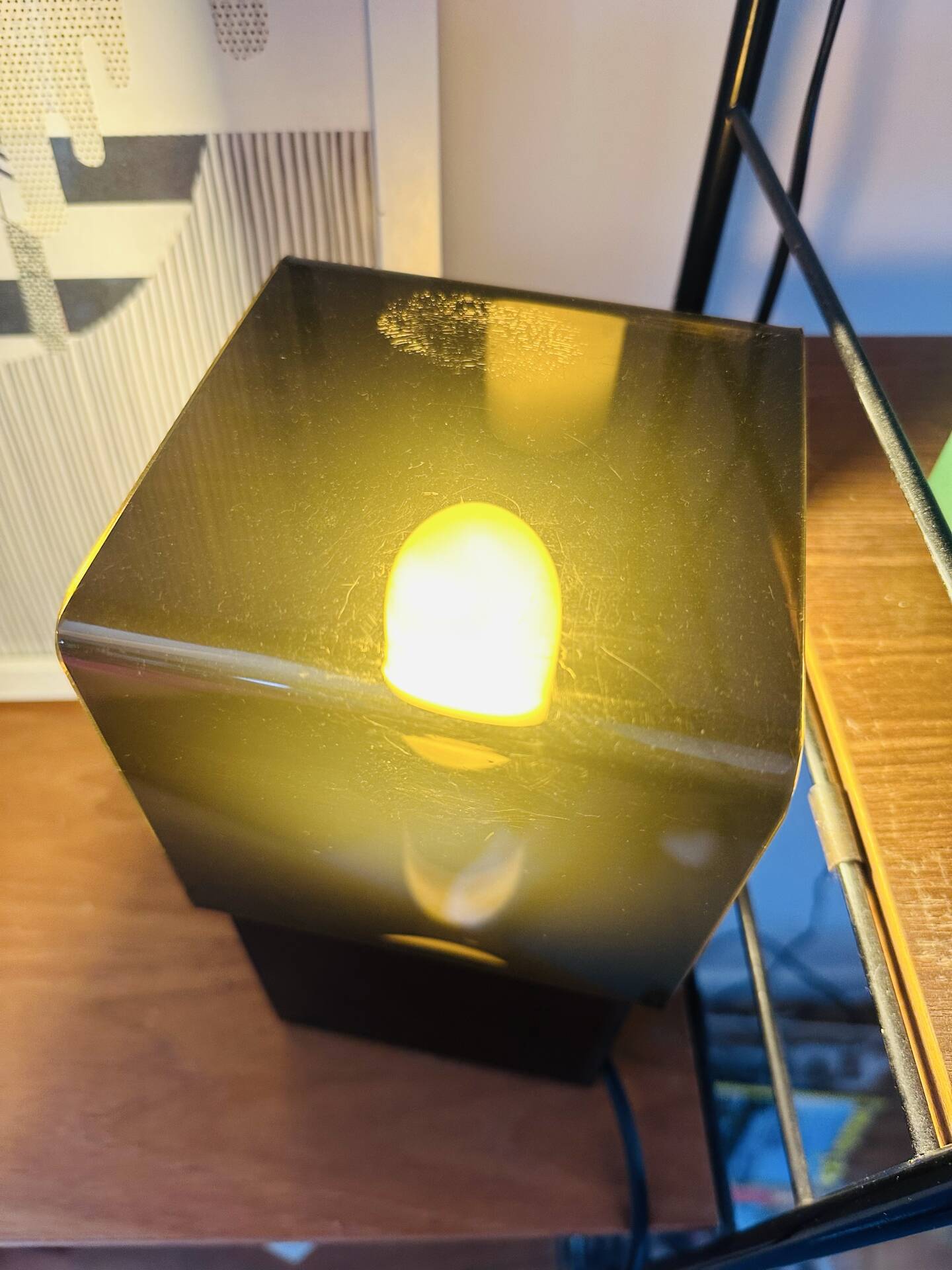 Vintage smoked plexiglass lamp