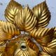 Vintage flower wall lamp in gilded metal