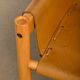 Armchair Wood and cognac colored Saddle Leather, Ibisco Italy 1970s
