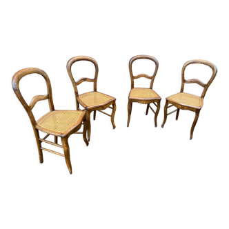 4 rustic Louis Philippe period chairs