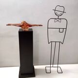 Rusty Orange Sommerso Murano Glass Bowl / Centerpiece, Italy