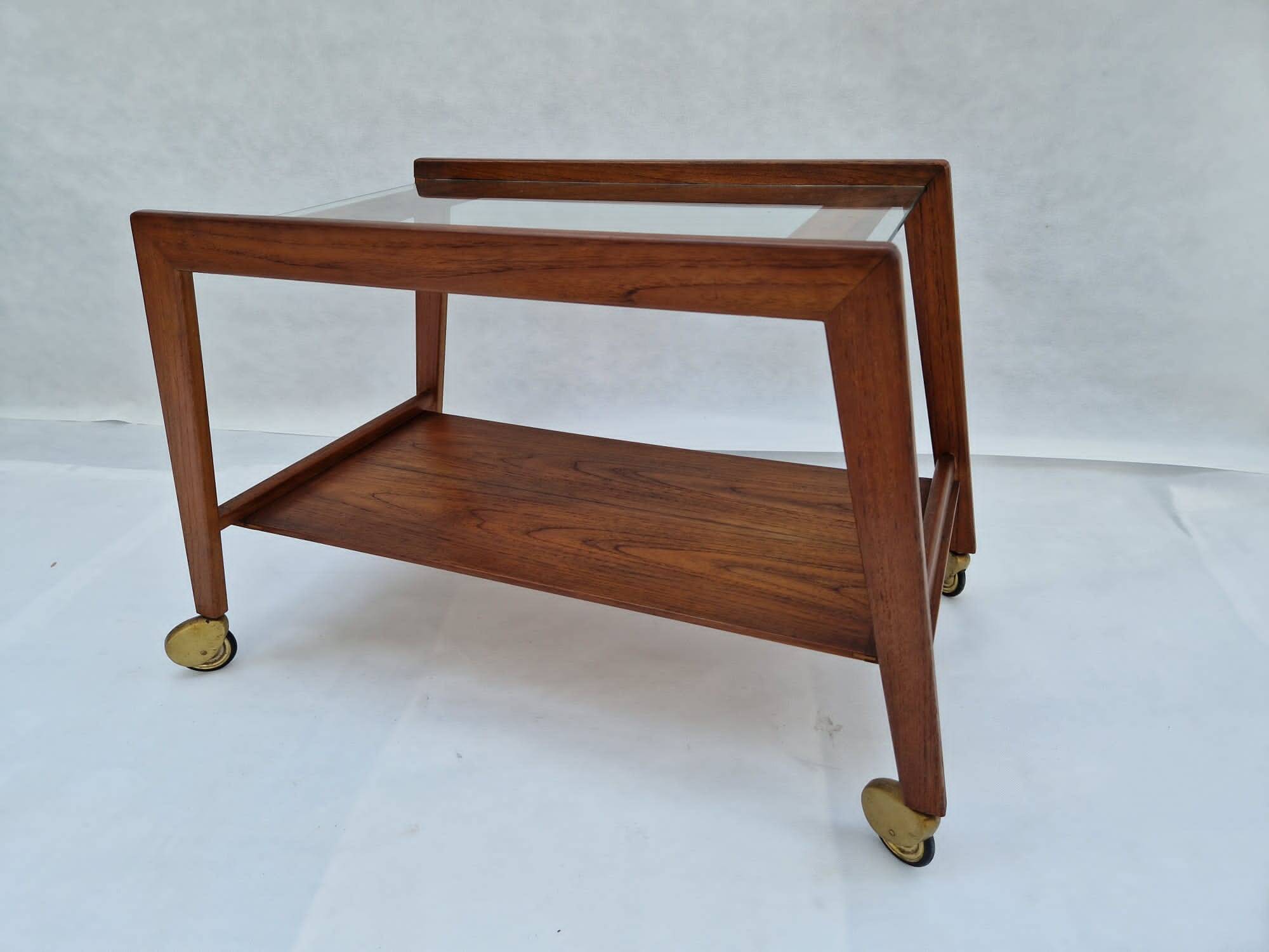Table basse scandinave sur roulettes, 1960