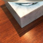 Mid-century glass and marble table lamp 3480 by Erco, 1960s.