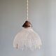 Art Deco scalloped clear glass pendant light, 1920s-30s