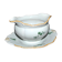 Saucière verseuse vintage en porcelaine ornée de trèfles vert