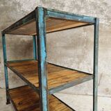Industrial shelving unit sidetable kitchen rack pastel blue