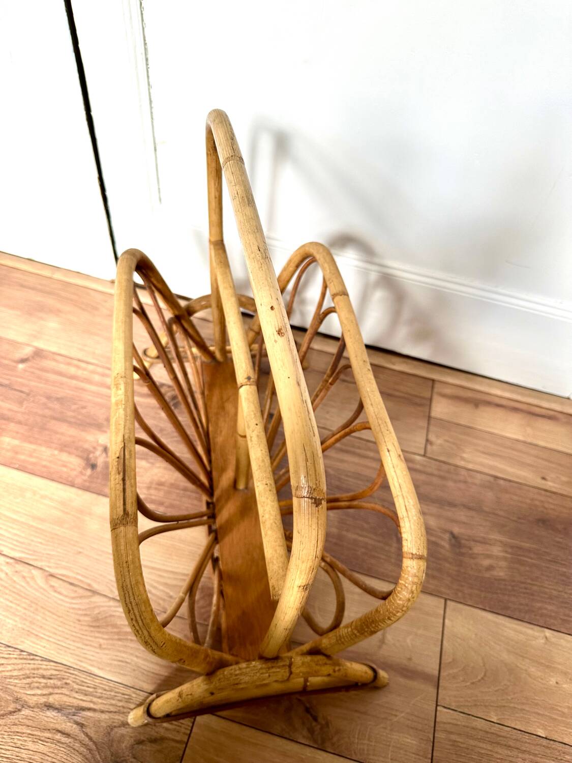 60s bamboo magazine rack