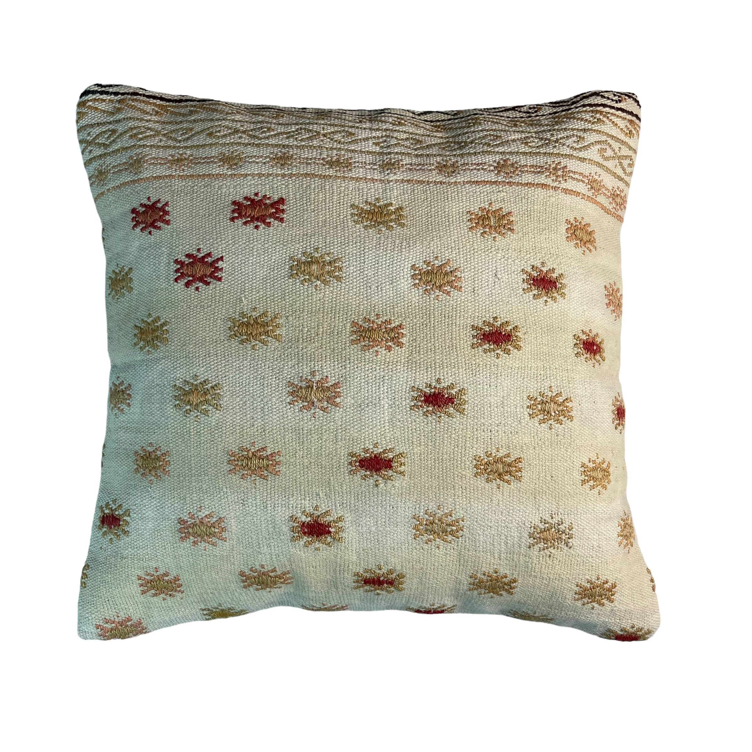 Vintage turkish kilim cushion cover , 45 x 45 cm
