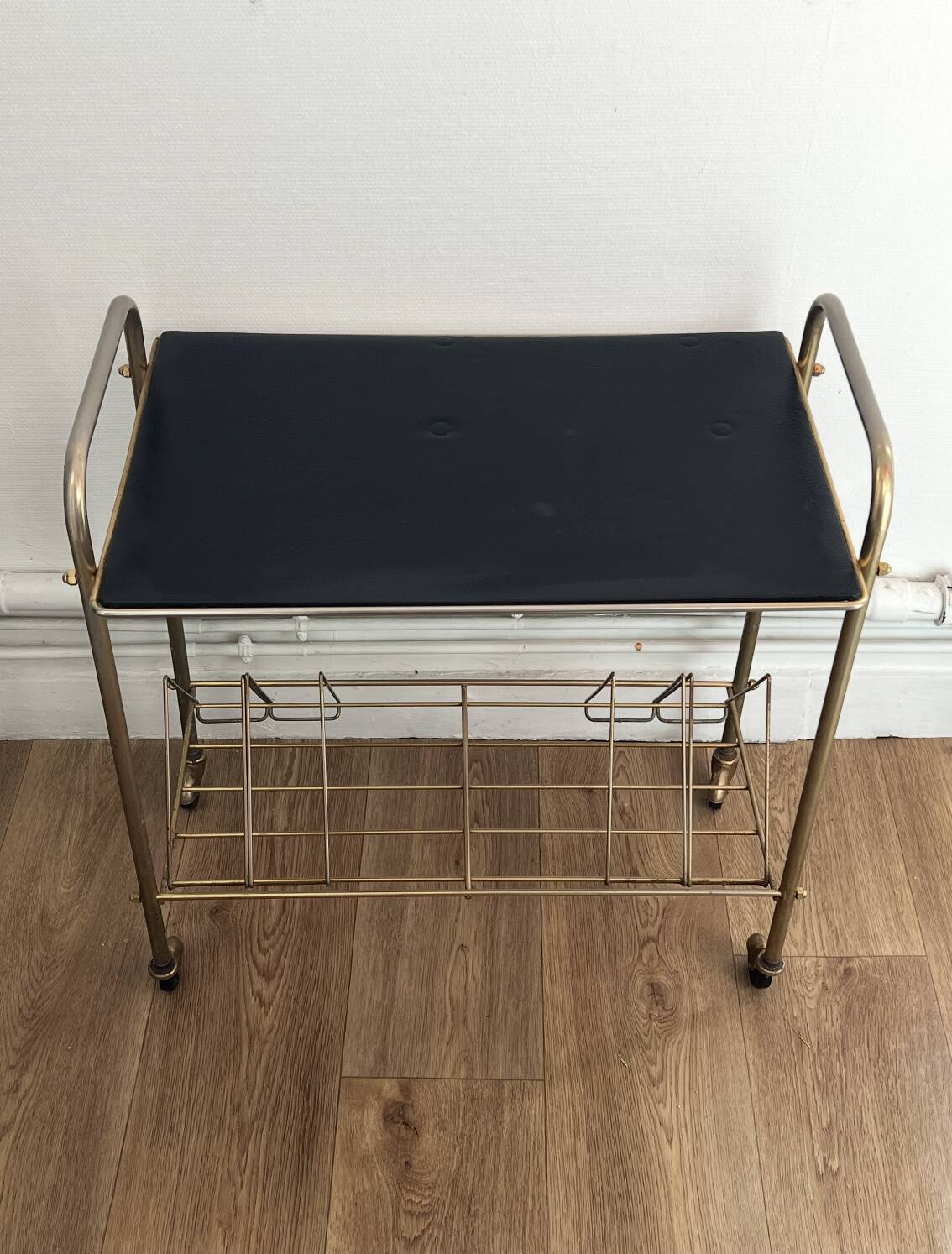 Vintage serving cart on wheels