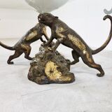 Bronze leopard coffee table, 1970s