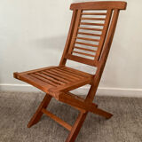 Folding teak children's chair
