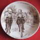 6 decorative plates "bike" sarreguemines