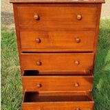 Mahogany and marble chest of drawers or chiffonier
