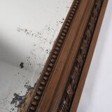 Grand miroir ancien 65cm, cadre en bois sculpté
