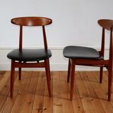 Set of 4 scandinavian chairs,  60s
