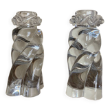 Pair of "Aladin" candlesticks in Baccarat crystal