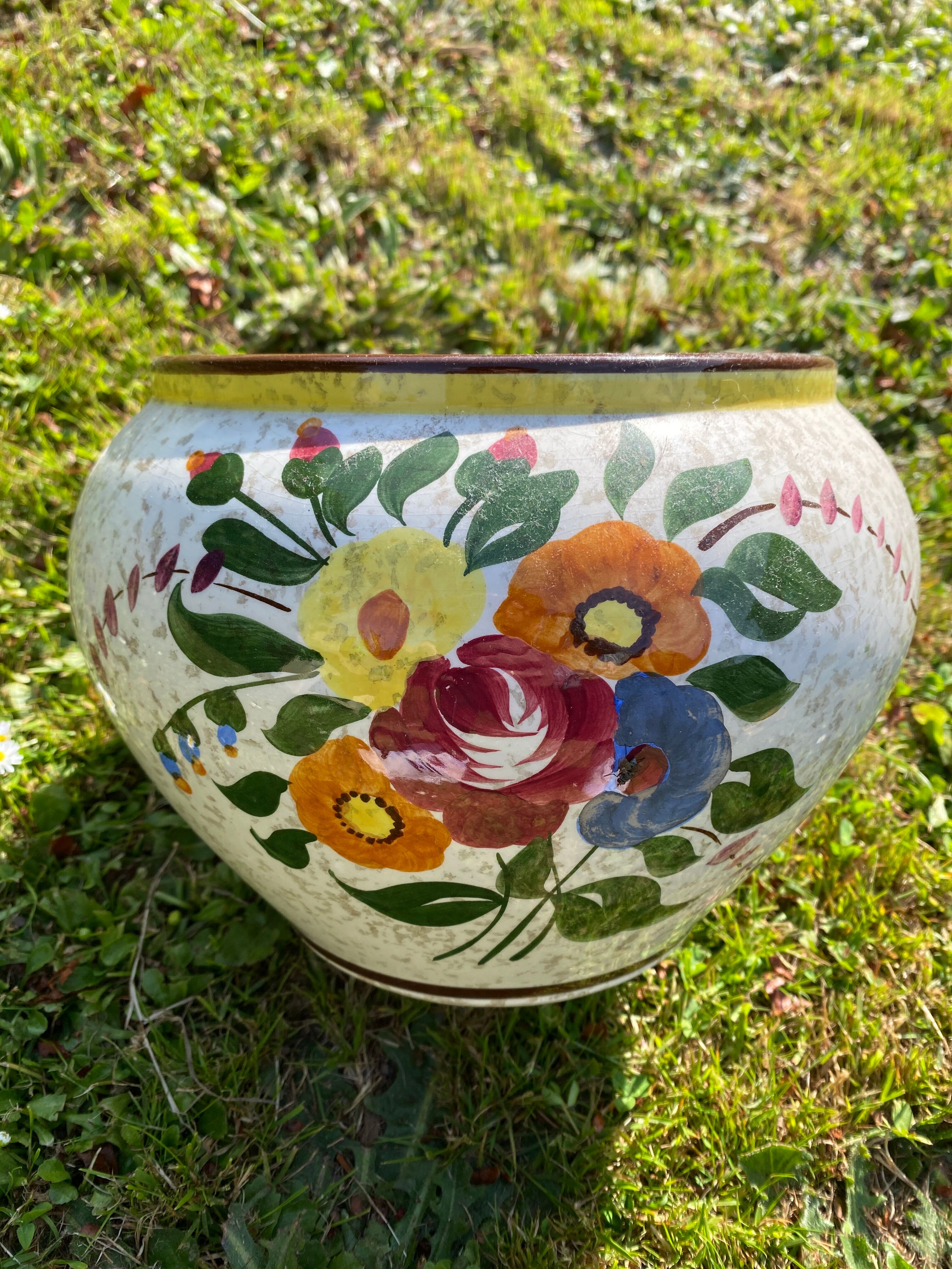 Vintage longchamp floral pot pot cover