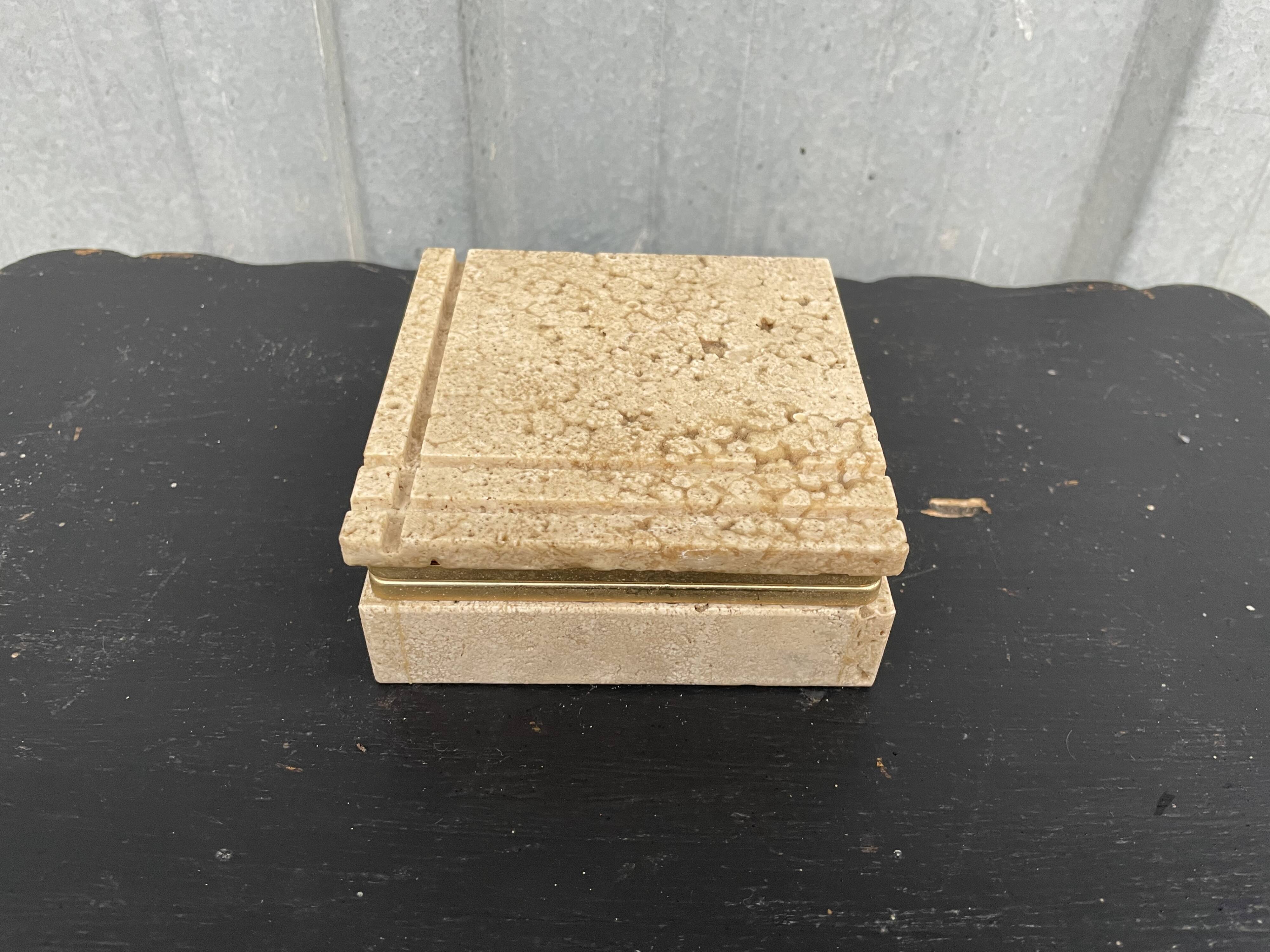 Cerri Nestore travertine box, 1970s