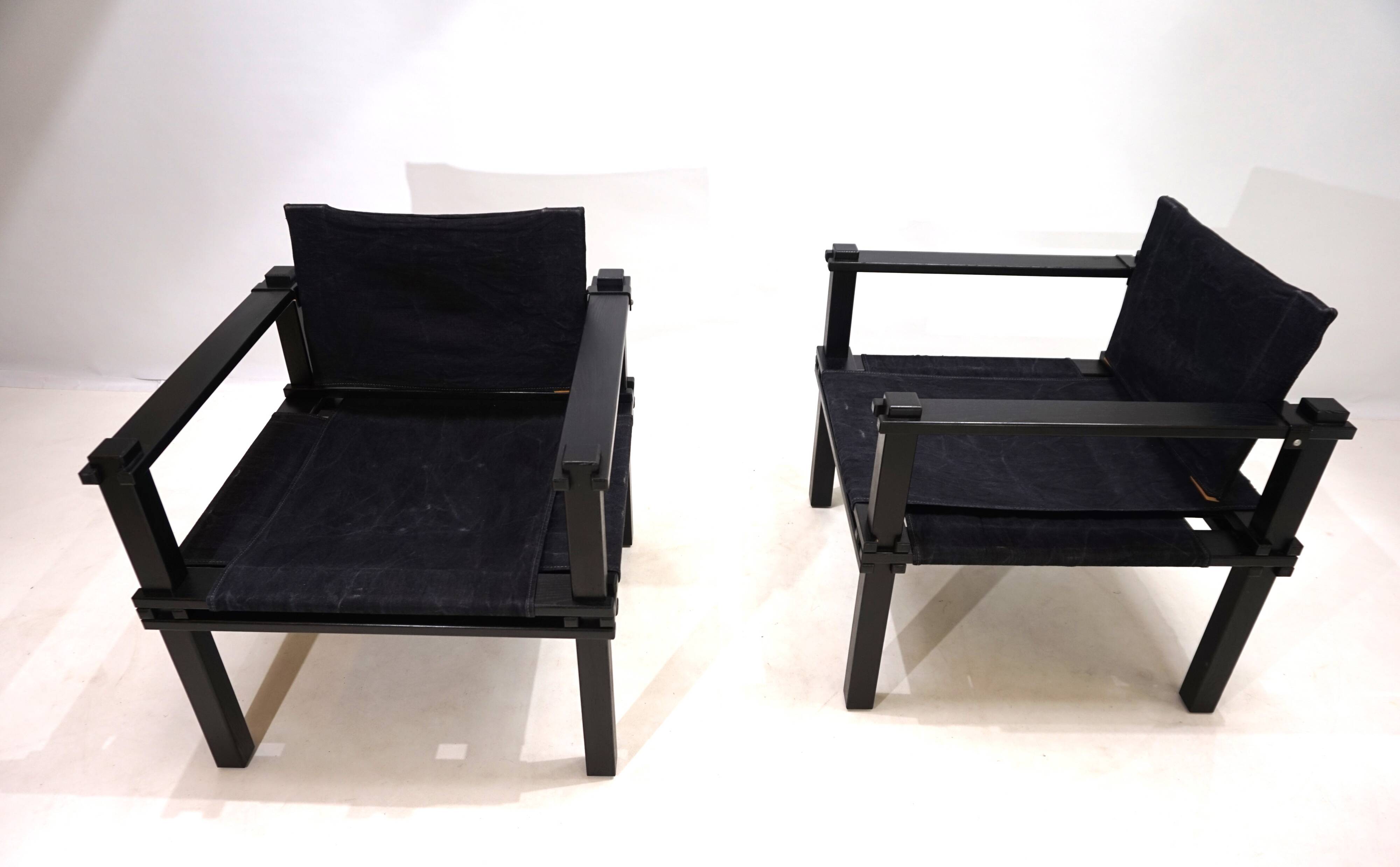 Bofinger set of 2 Farmer lounge chairs with table by Gerd Lange, 1960