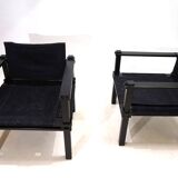 Bofinger set of 2 Farmer lounge chairs with table by Gerd Lange, 1960