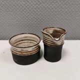 Ceramic set consisting of a sugar bowl and a milk jug from Finns keramik Denmark.