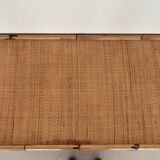 Italian Bamboo and Rattan Desk or Vanity with two Drawers, 1970s