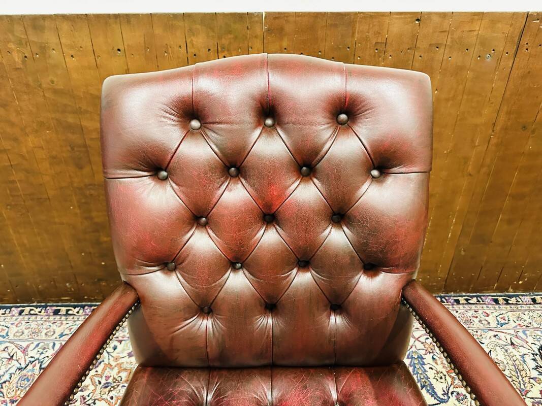 Classic English Oxblood Chesterfield Desk Chair
