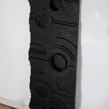 Wall sculpture, wood and black coating, late 1970s