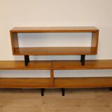 Vintage shelf with modular wooden boxes, 1960s