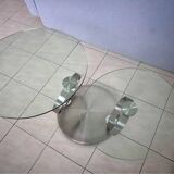 Table basse avec plateaux en verre dépliables