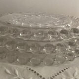 Set of 3 pearl border bottle coasters - vintage