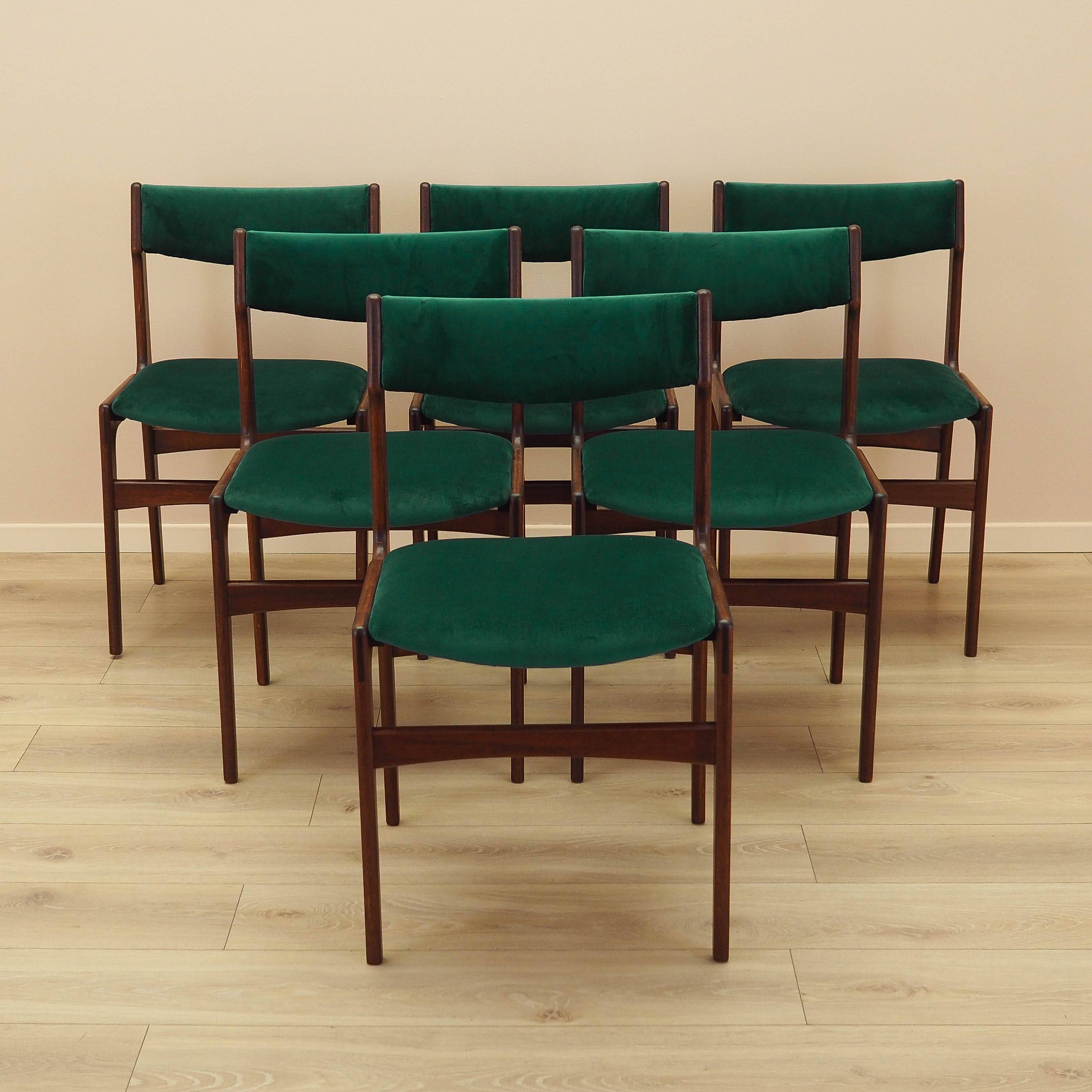 Set of six teak chairs, Danish design, 1970s, production: Denmark