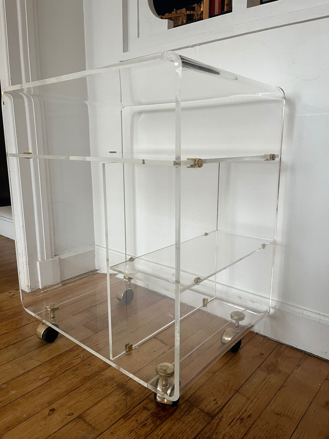 Rolling dessert trolley Plexiglas David Lange