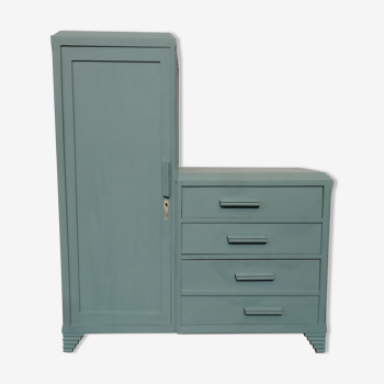 Asymmetrical furniture of the 1950s blue duck