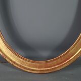 Old oval frame gilded wood with gold leaf 58.5x48.5 cm, foliage 49.8x40.8 cm SB