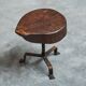 Tree Stump Stool or Solid Wood and Wrought Iron Side Table, Mid-Century