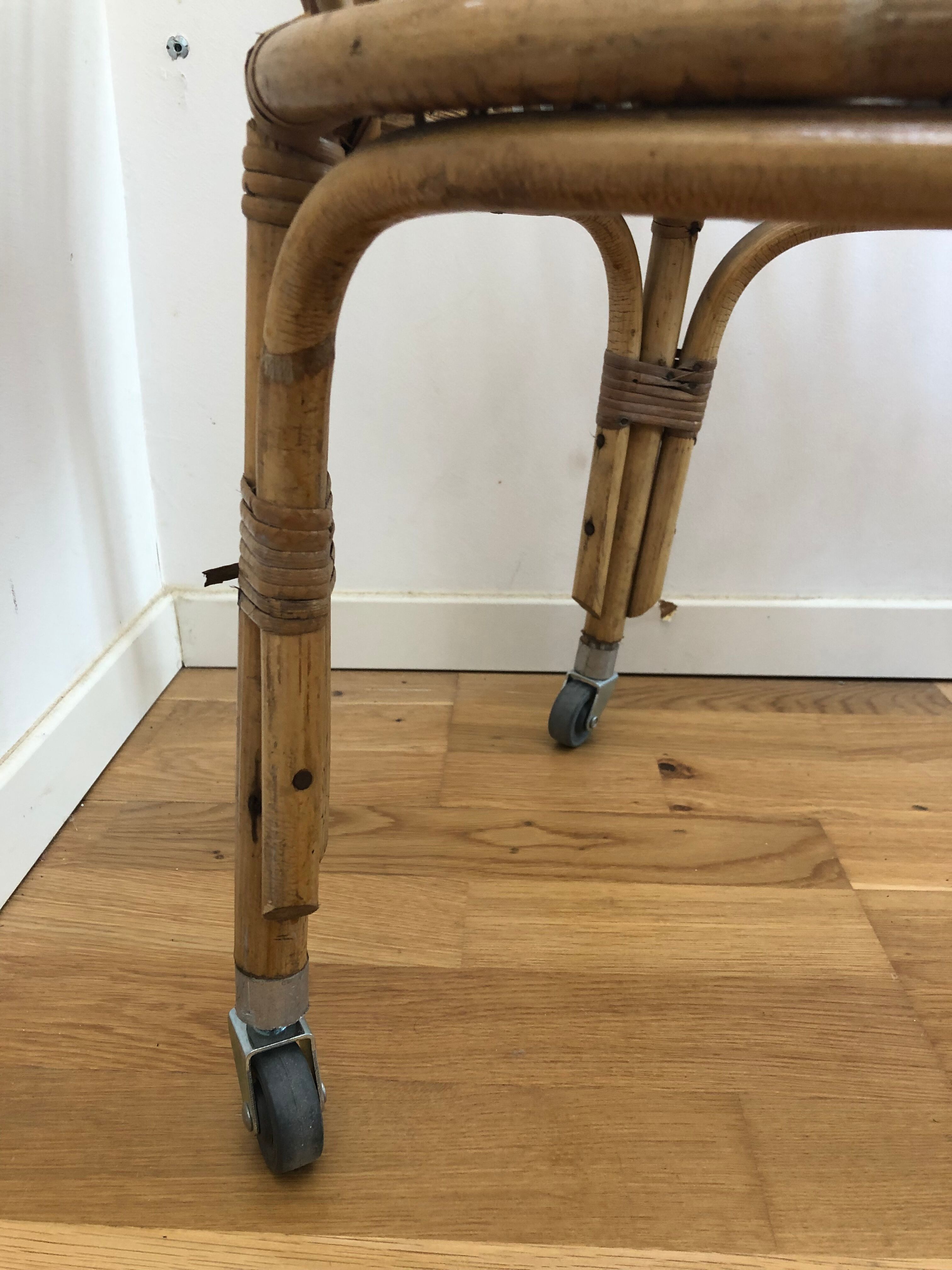 Vintage rattan cradle