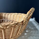 Handmade woven wicker basket