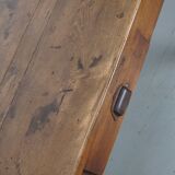Antique Elm 19th Century French Rustic Farmhouse Dining Table