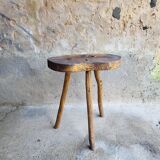 Tabouret bois brutaliste chêne