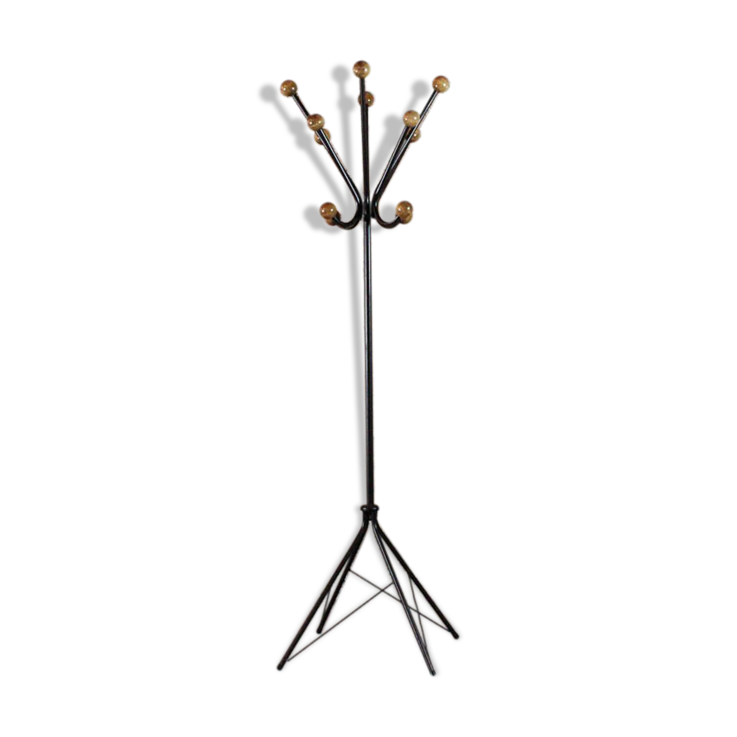 Door coats vintage parrot 12 balls swiveling in wood and steel