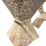 vintage stone dining table with glass top