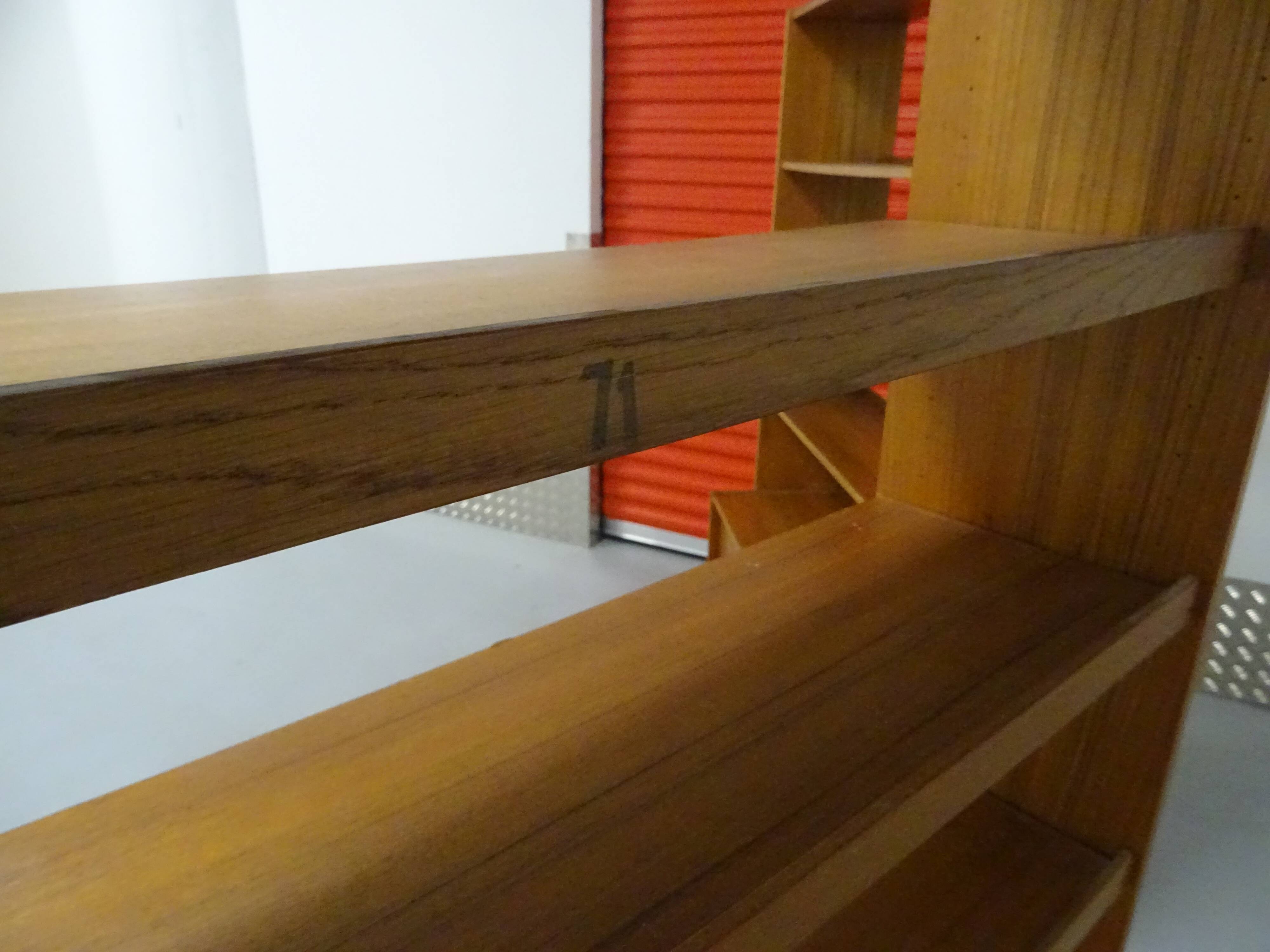 Pair of modernist Scandinavian libraries in teak, Sweden 1960