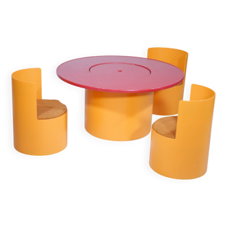 Ensemble table et chaises pour enfants Space Age des années 1960