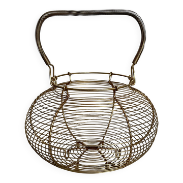 Panier en métal doré 1960
