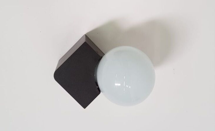 Vintage wall lamp in opaline glass and plastic 1970s