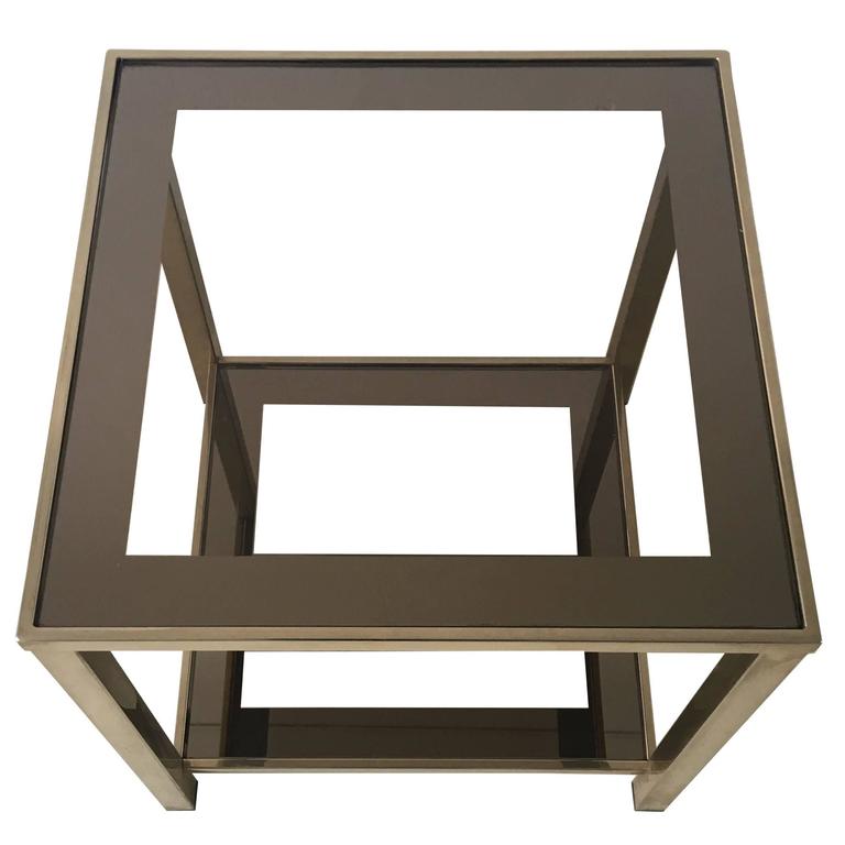 Gold-plated side table 23 carats 1960 s