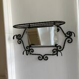 Twisted wrought iron wall-mounted coat rack