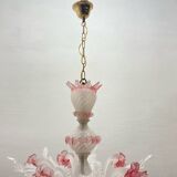 Large Pink Blossom Venetian Glass Chandelier 1960’s